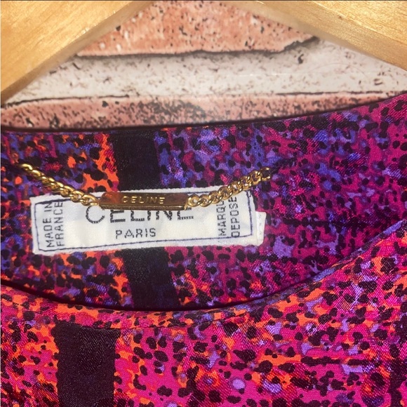 Celine Vintage Retro Multi colored, abstract print, 2piece set, top & skirt - Picture 2 of 14